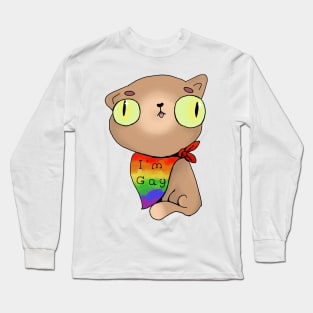 Mocha the Cat "I'm Gay" Bandanna Long Sleeve T-Shirt